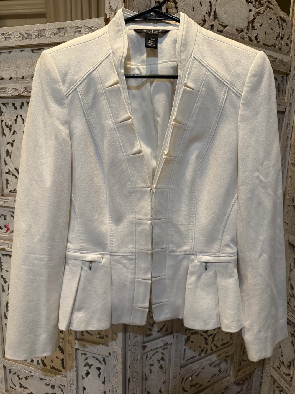White House Black Market Ivory Peplum Blazer
